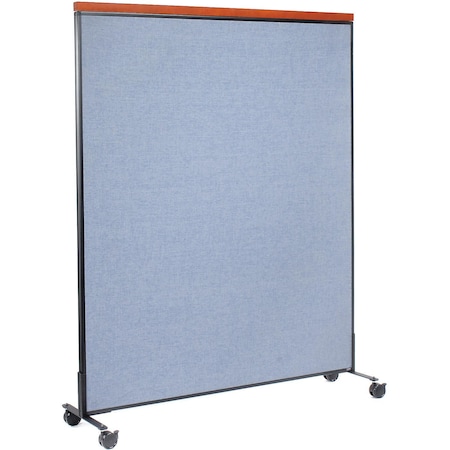 Global Industrial 60-1/4W x 100-1/2H Deluxe Mobile Office Partition Panel, Blue 695794MBL